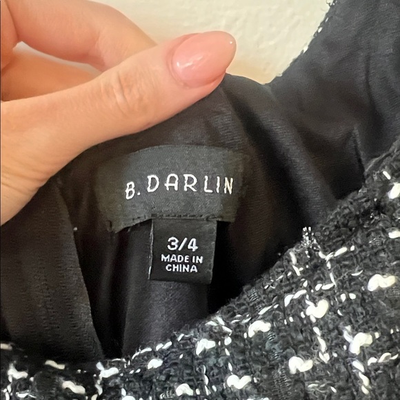 NWT! Perfect for fall ~ B Darlin Black Tweed Midi Dress size 4 - Picture 2 of 5